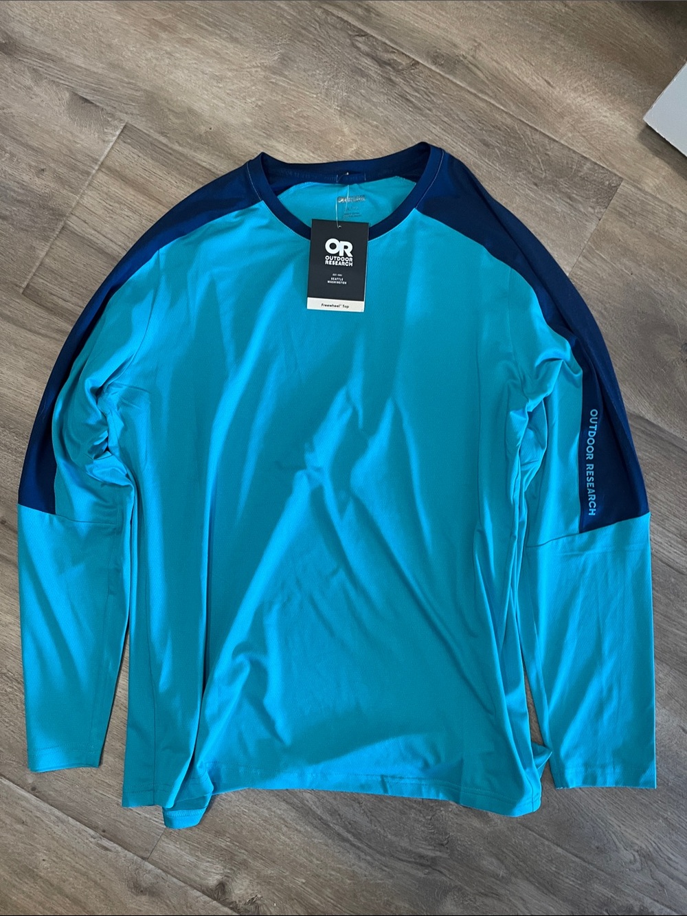 Outdoor Research Teal and Navy Long-Sleeve Performance Tee
